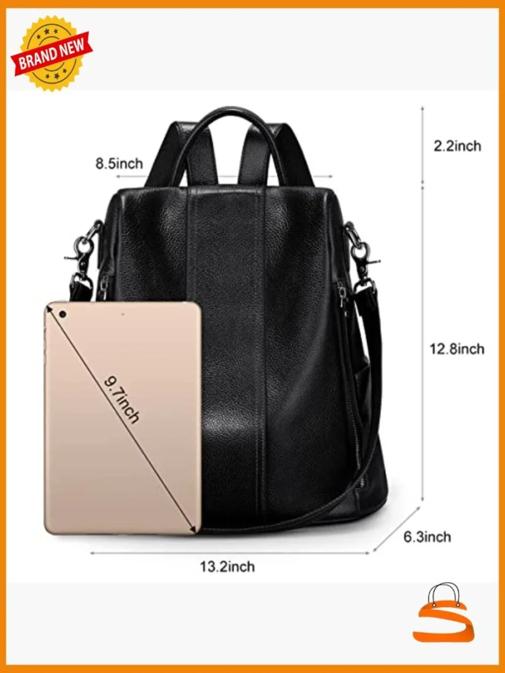 Leather Backpack Purse Women Anti-Theft Rucksack Satchel Shoulder Bag